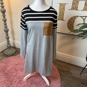 Chic Striped Pocket Dress